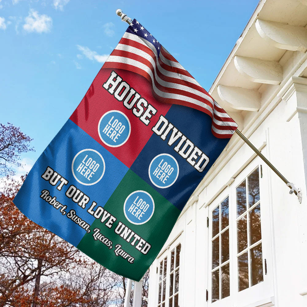 Personalized House Divided Flag for Football Lovers Flag PopCulturePrints