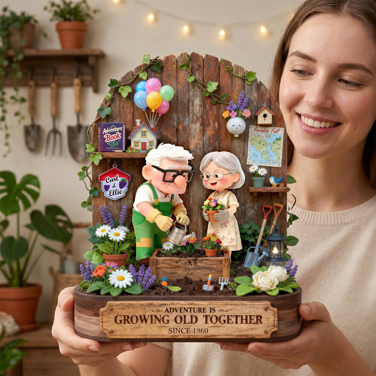 Adventure is Growing Old Together - Personalized Gardening Couples Acrylic Plaque