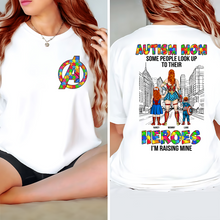 Load image into Gallery viewer, &quot;Heroes I&#39;m Raising&quot; - Personalized Autism Mom Shirt - Custom Gifts for Moms and Grandmas Shirts PopCulturePrints
