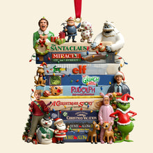 Load image into Gallery viewer, &quot;Bring Holiday Cheer with Our Classic Christmas Movies Stack Ornament&quot; - Personalized Gift for Movie Fans Ornament PopCulturePrints
