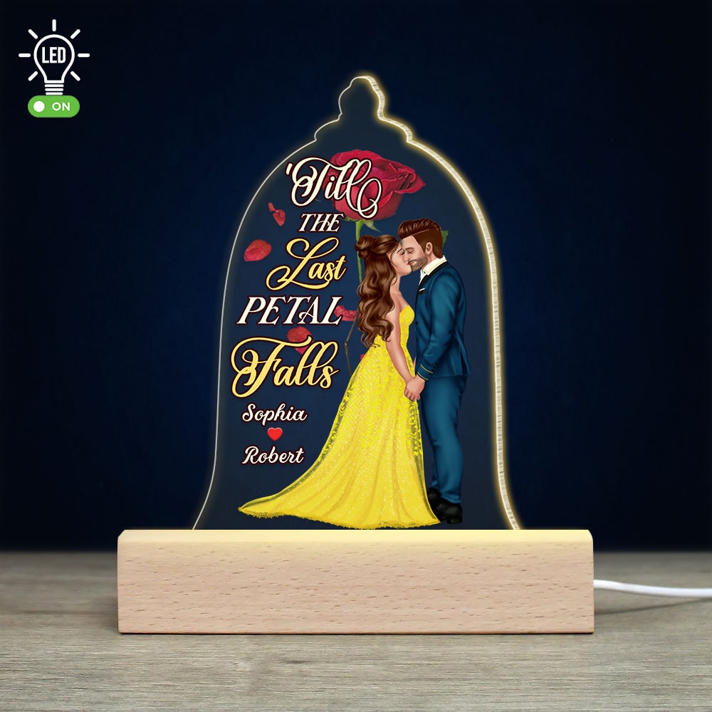 Till The Last Petal Falls Personalized LED Light for Couples Led Night Light PopCulturePrints