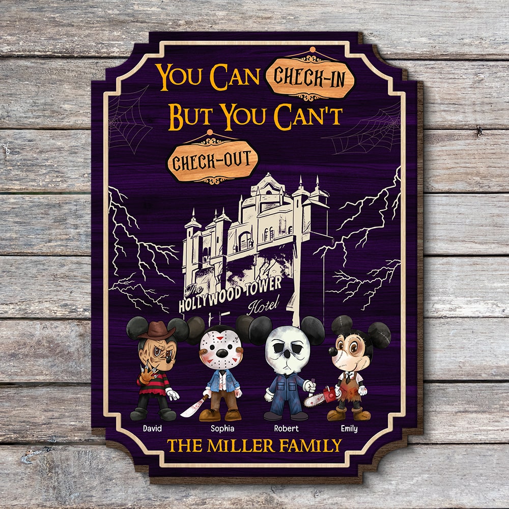 Personalized Halloween Wood Sign - Spooky Family Decor