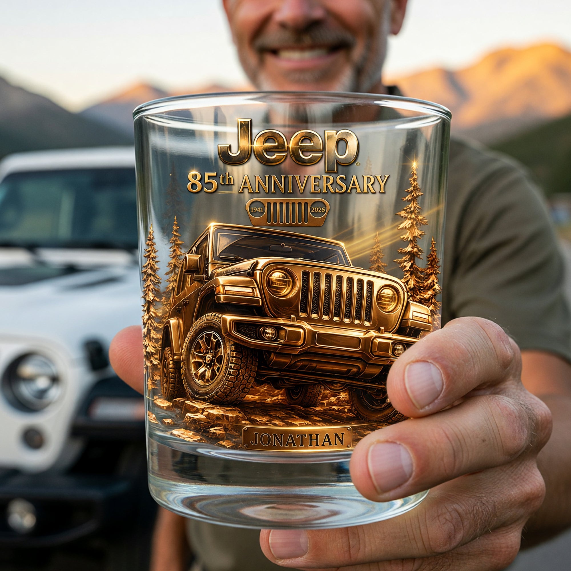 "Adventure Awaits" - Off-road Glory Round Glass, Personalized Gifts For Off-road Lovers