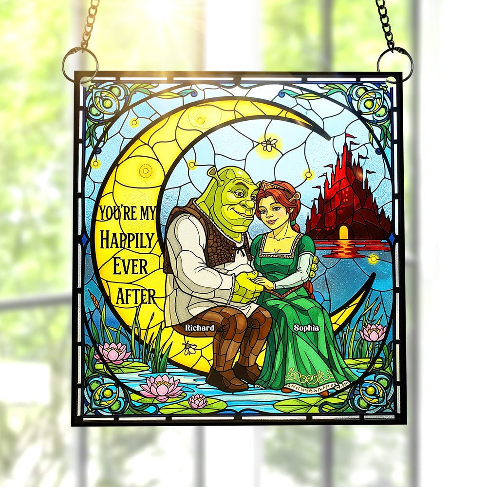 "You're My Happily Ever After" - Customized Fantasy Love Suncatcher Ornament - Unique Personalized Gift for Couples, Friends & Family Ornament PopCulturePrints