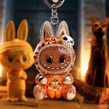 Load image into Gallery viewer, &quot;Spooktacular Charm!&quot; - Pumpkin Cute Monster Personalized Keychain - Gift for Horror Fans, Kids &amp; Collectors Keychains PopCulturePrints
