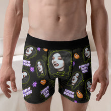 Load image into Gallery viewer, Custom Halloween Boxer Shorts for Couples - I Licked It So It's Mine Boxer Briefs PopCulturePrints
