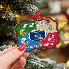 Load image into Gallery viewer, Personalized American Football Family Christmas Ornament - House Divided Theme Ornament PopCulturePrints
