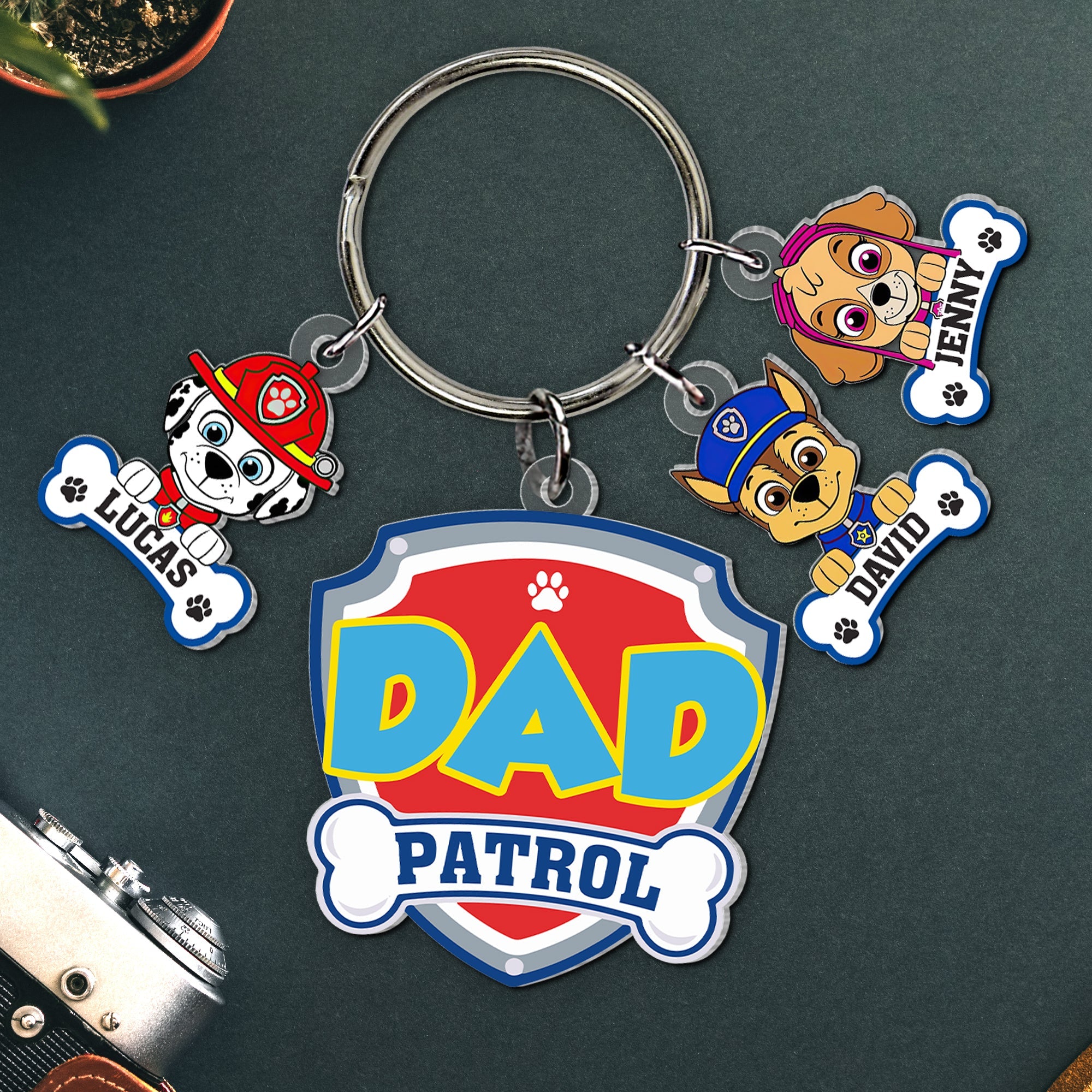 Custom Dad Keychain with Cartoon Charms Keychains PopCulturePrints