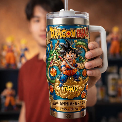 Celebrate 40 Years of Adventure! Personalized 40th Anniversary Manga Series Tumbler for Cosmic Lovers Tumbler Cup PopCulturePrints