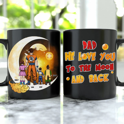Personalized Dad Mug - Love You to the Moon and Back Coffee Mug PopCulturePrints