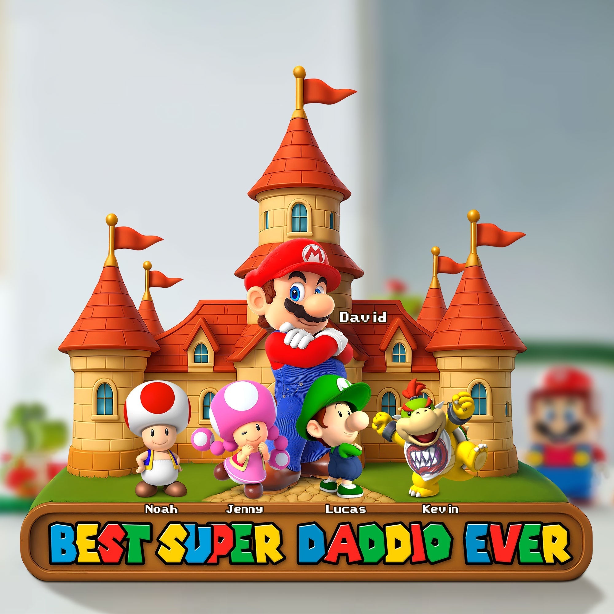 Best Super Dad Ever - Personalized Acrylic Plaque for Dad Shaped Plaques PopCulturePrints