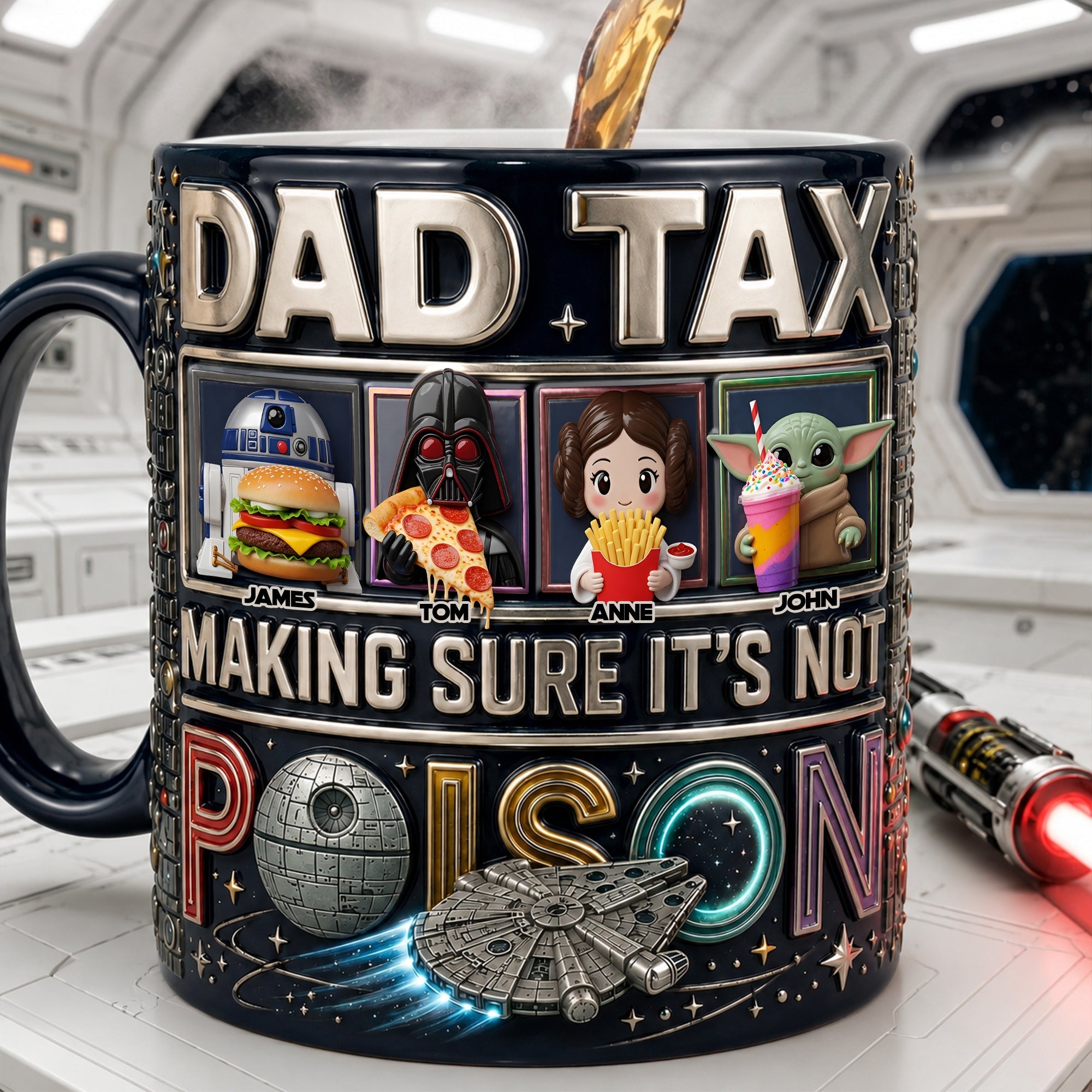 Dad Tax Magic Coffee Mug - Customized Gifts for Dad and Grandpa Coffee Mug PopCulturePrints