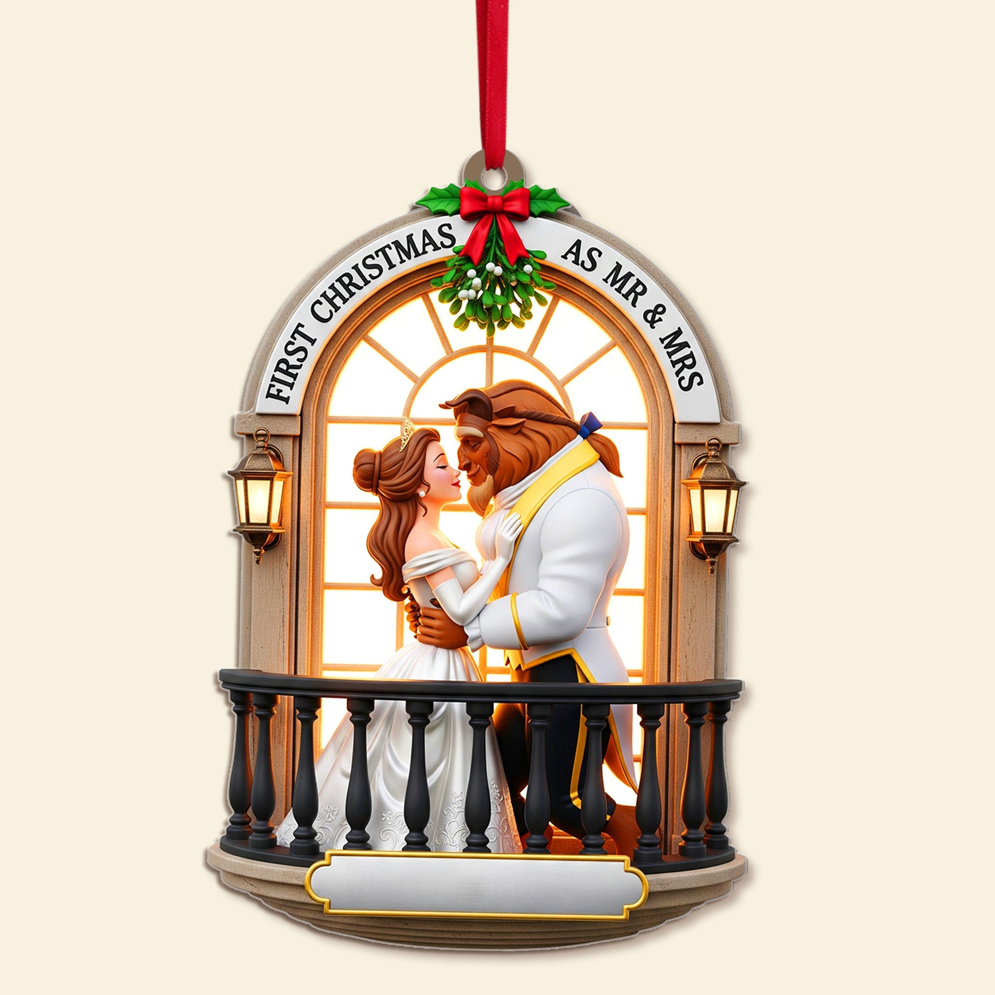 “First Christmas As Mr. & Mrs.” - Personalized Couples Acrylic Ornament Ornament PopCulturePrints