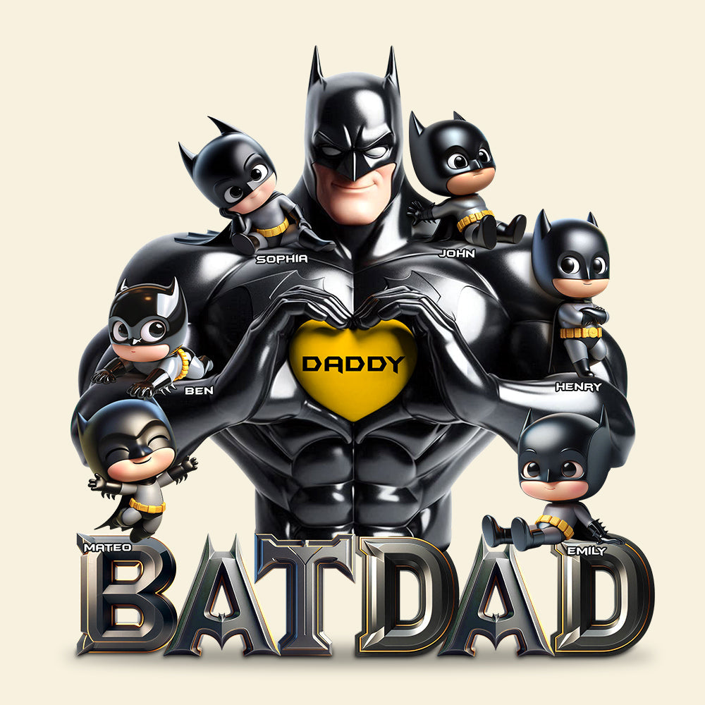 “Super Dad, Our Hero” - Personalized Dark Hero Dad Acrylic Plaque - Unique Gift for Fathers & Grandpas Shaped Plaques PopCulturePrints