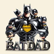 Load image into Gallery viewer, “Super Dad, Our Hero” - Personalized Dark Hero Dad Acrylic Plaque - Unique Gift for Fathers &amp; Grandpas Shaped Plaques PopCulturePrints
