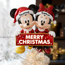 Load image into Gallery viewer, Merry Christmas with Love - Personalized Couple Acrylic Tree Topper Ornament PopCulturePrints
