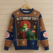 Load image into Gallery viewer, “Is It Sunday Yet?” Grinch Ugly Sweater - Personalized Gifts for Sports Fans AOP Products PopCulturePrints
