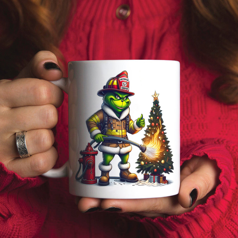 Personalized Firefighter Holiday Magic Mug Coffee Mug PopCulturePrints