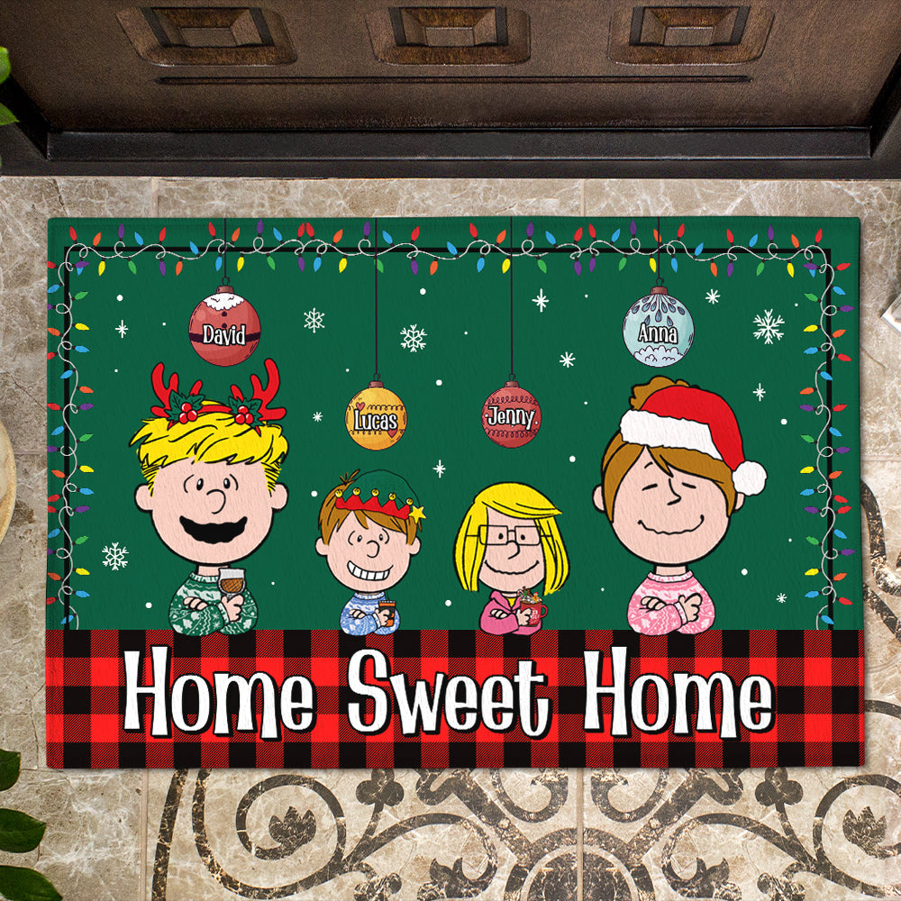 Personalized Christmas Family Doormat – Home Sweet Home