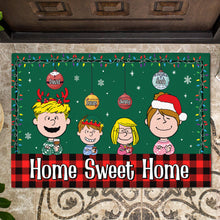 Load image into Gallery viewer, Personalized Christmas Family Doormat – Home Sweet Home
