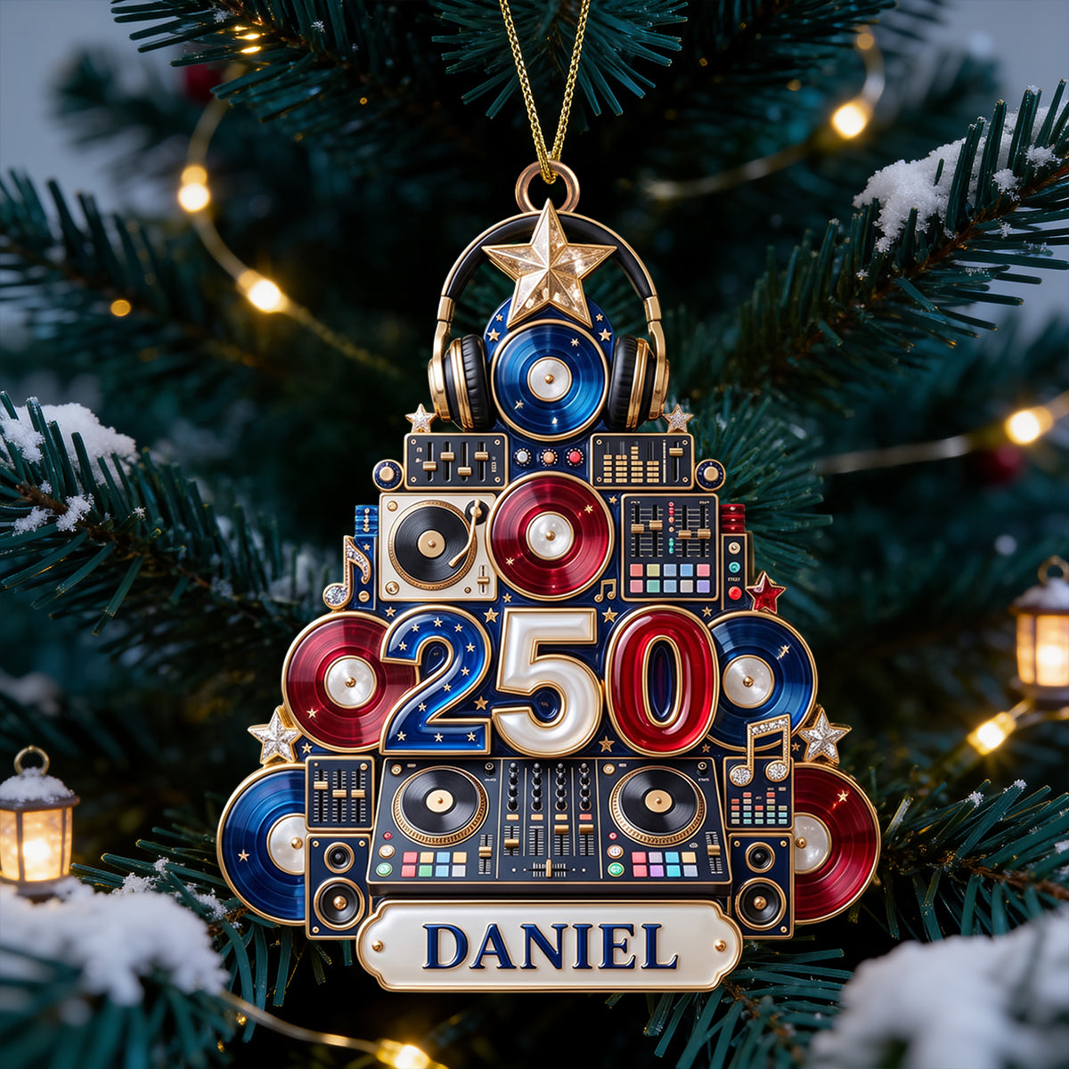 Celebrate the Beat - DJ Holiday Christmas Ornament - Personalized Gifts