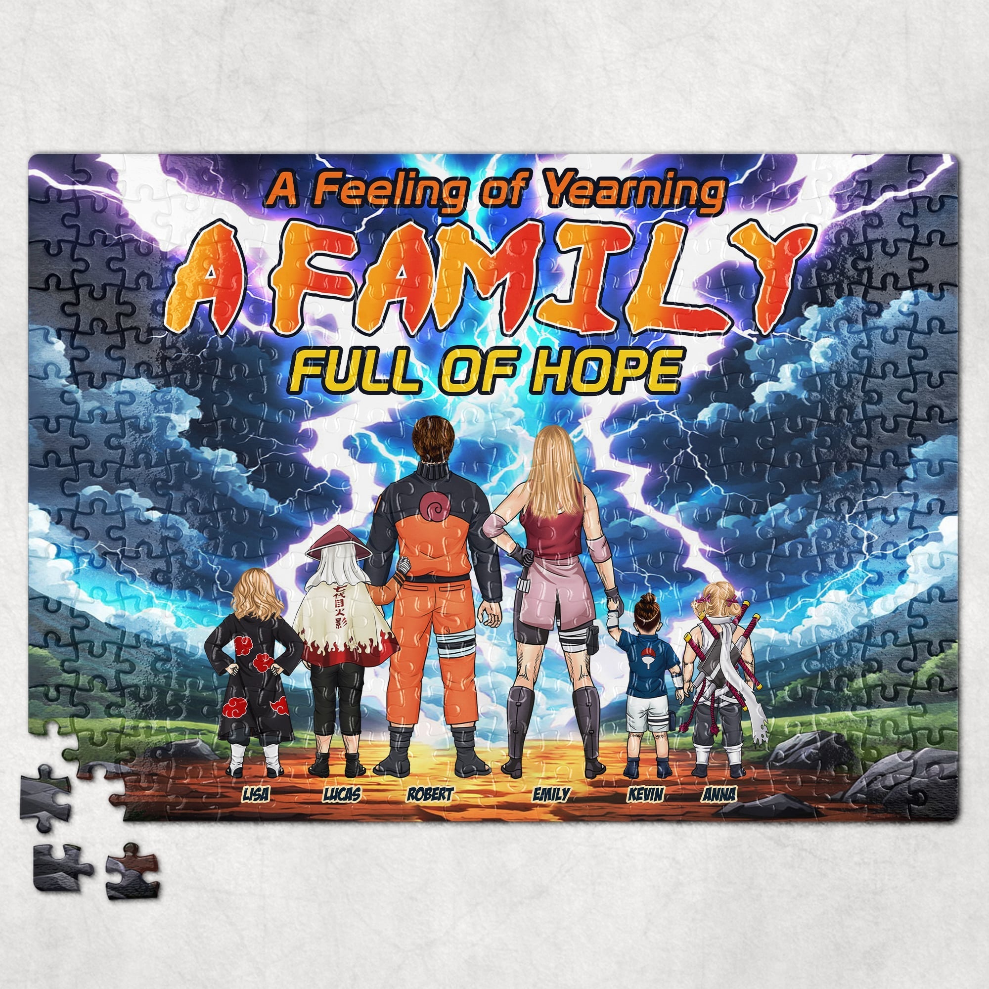 Custom Anime Family Jigsaw Puzzle - A Family Full of Hope Jigsaw Puzzles PopCulturePrints