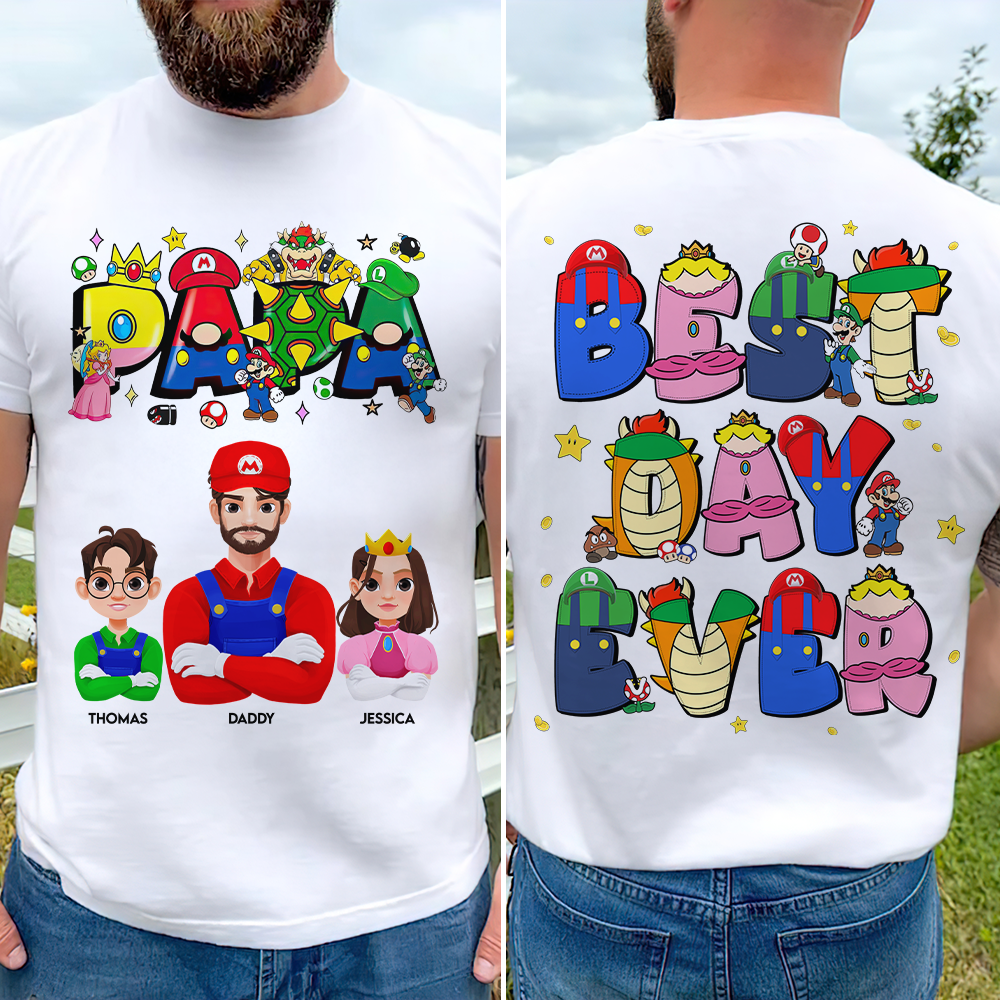 “Best Dad Ever” Personalized Shirt - Perfect Gift for Dads, Grandpas, and Father Figures Shirts PopCulturePrints