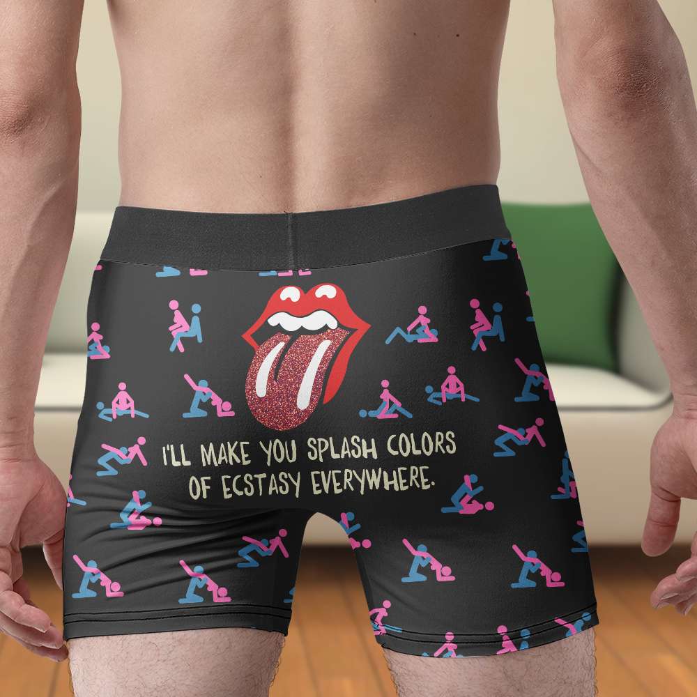 Ecstatic Colors Couple's Boxers - Personalize Your Fun Boxer Briefs PopCulturePrints