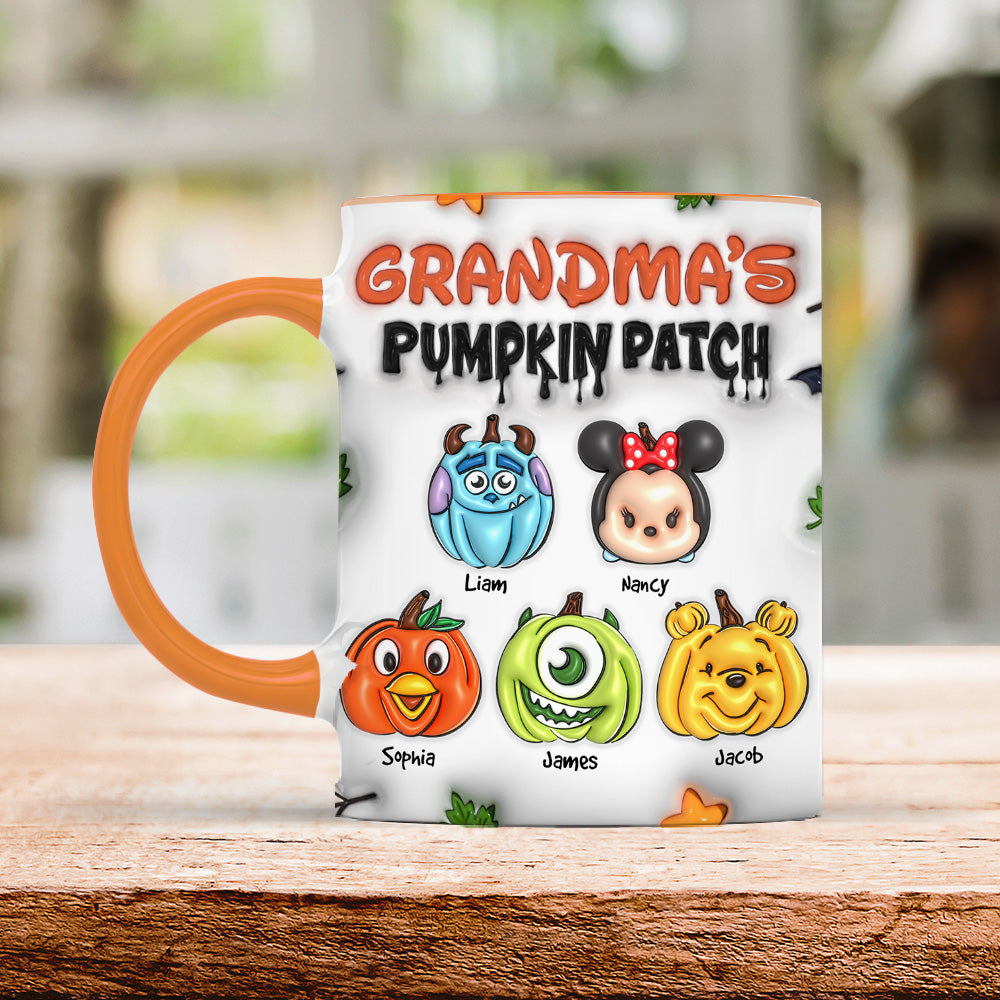 Personalized Grandma's Pumpkin Patch Accent Mug - Custom Characters & Names