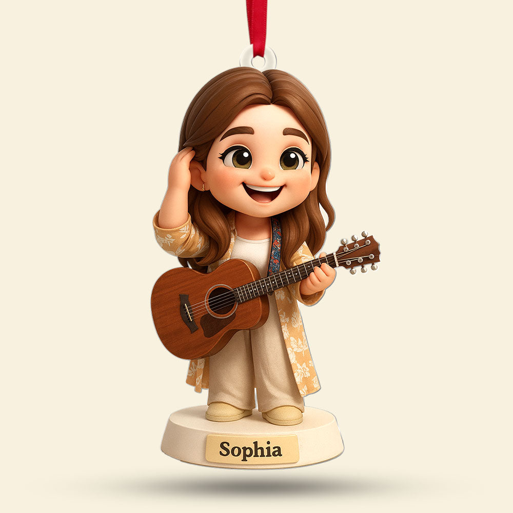 "Strum Your Heartstrings!" - Custom Guitarist Ornament - Personalized Gifts for Music Lovers Ornament PopCulturePrints