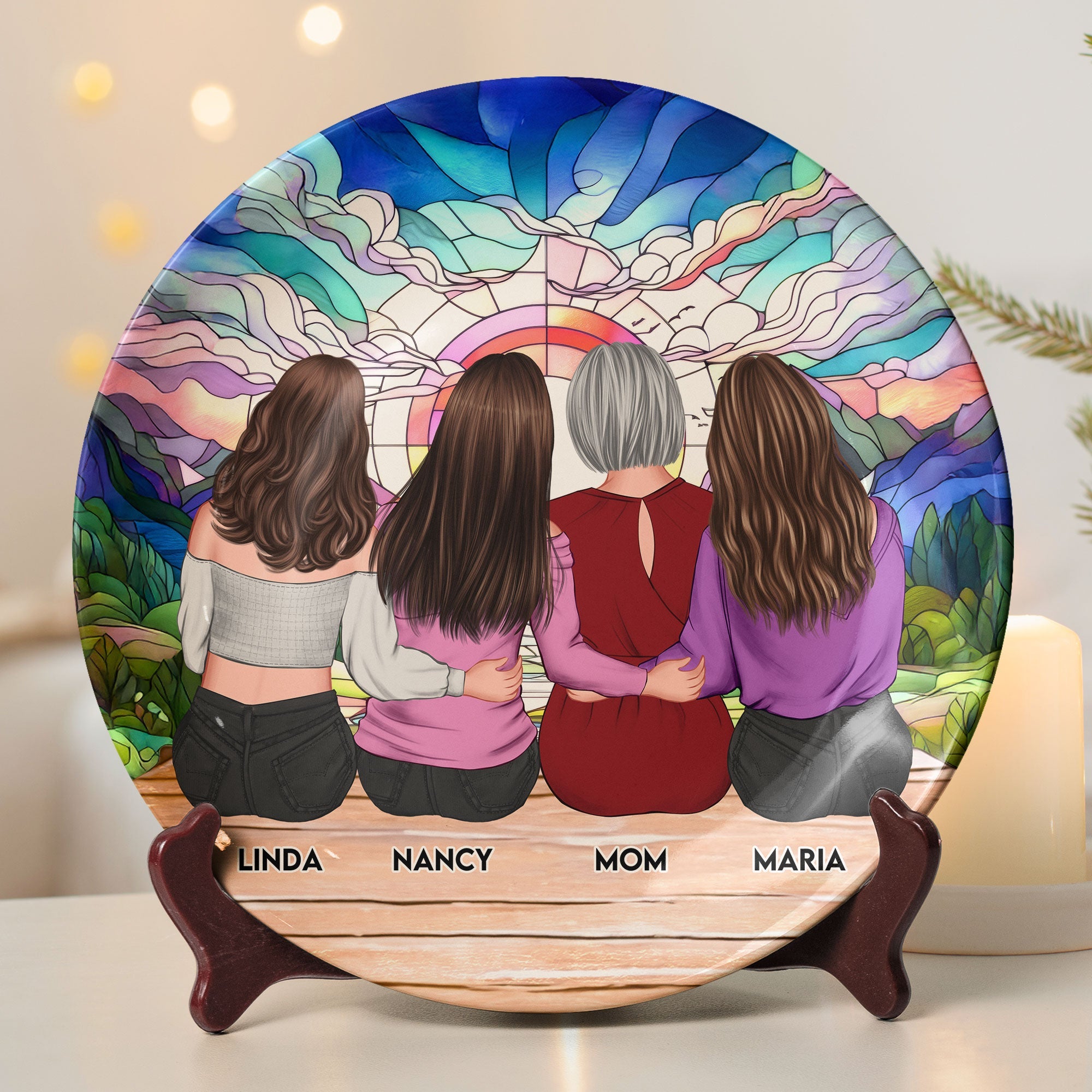 Together Forever - Personalized Ceramic Plate for Mom & Daughters Ceramic Plate PopCulturePrints