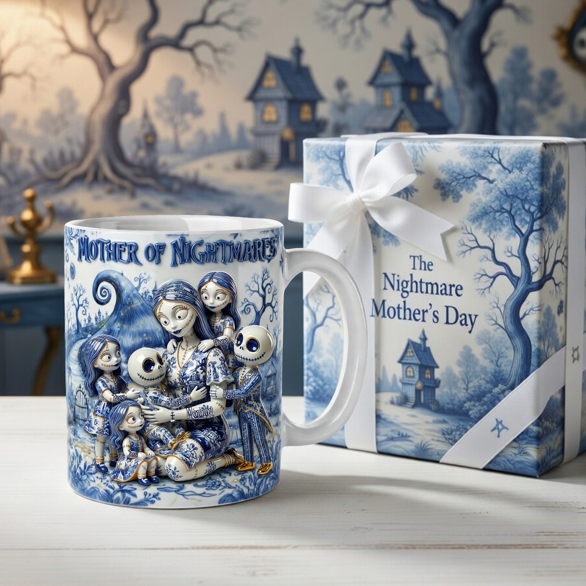 “Embrace the Night” - Mama Of Moonlit Mischief Coffee Mug - Personalized Gift for Moms, Grandmas, and More Coffee Mug PopCulturePrints