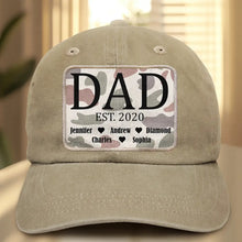 Load image into Gallery viewer, We Love You Dad - Personalized Vintage Washed Denim Cap for Fathers, Dads, and Grandpas Vintage Washed Denim Cap PopCulturePrints
