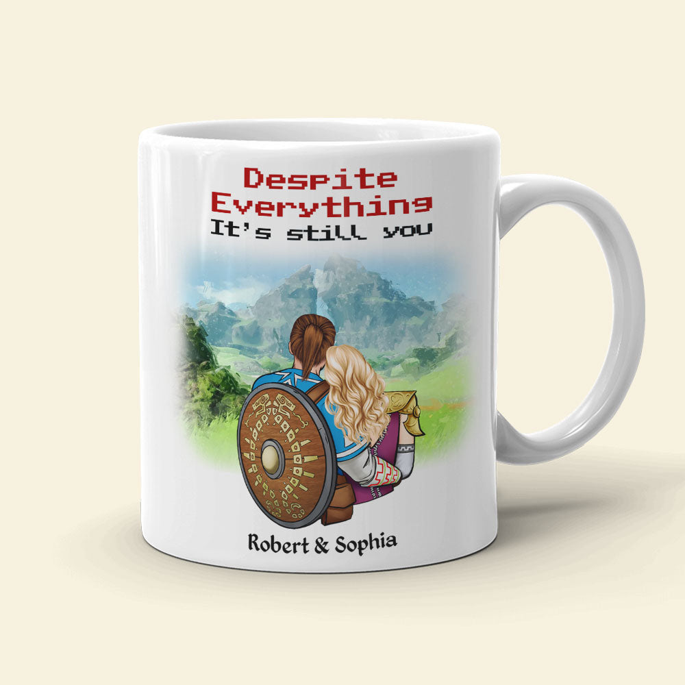 Personalized Gamer Couple Mug - Unique Valentine’s Day Gifts for Gamers Coffee Mug PopCulturePrints