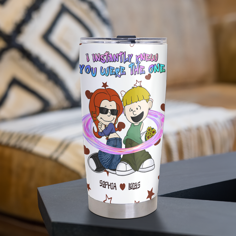 Personalized Couple Tumbler - I Instantly Knew You Were The One Tumbler Cup PopCulturePrints