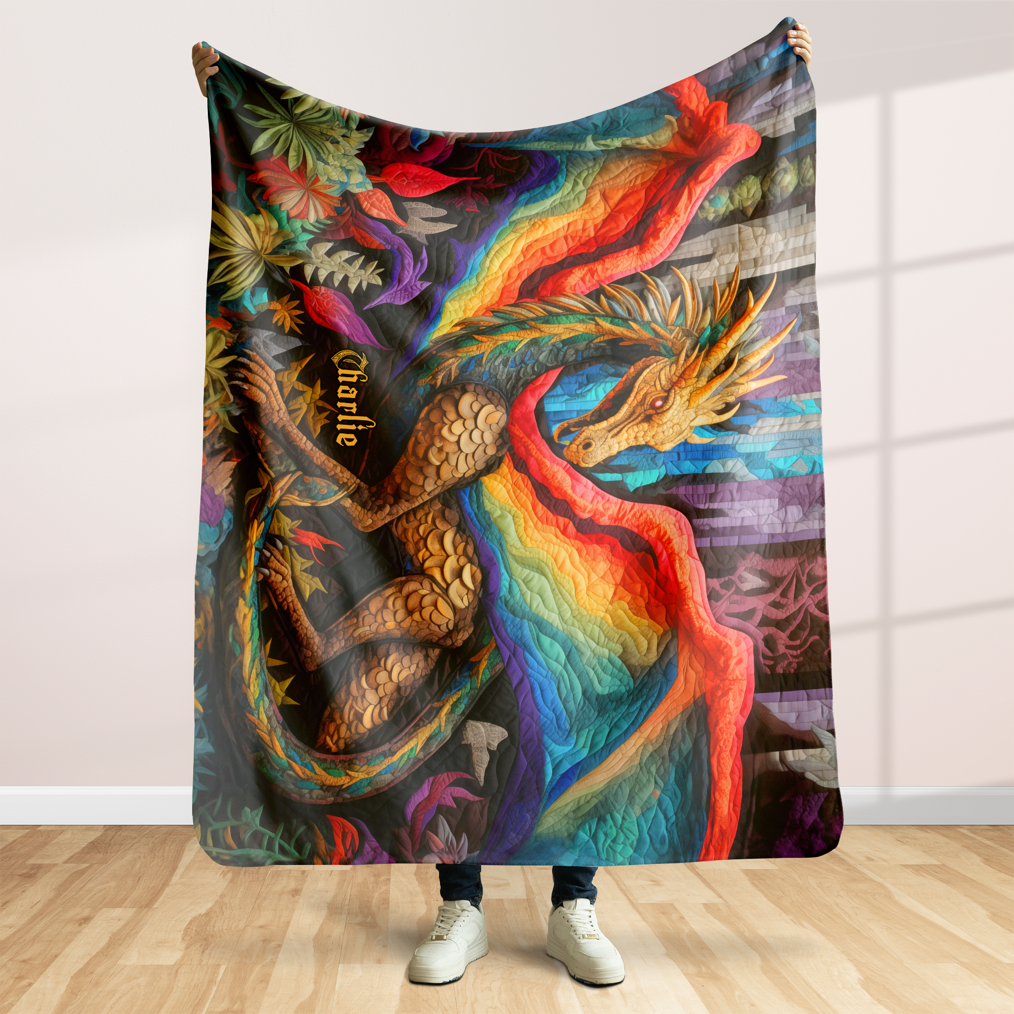 Personalized LGBT Pride Dragon Blanket