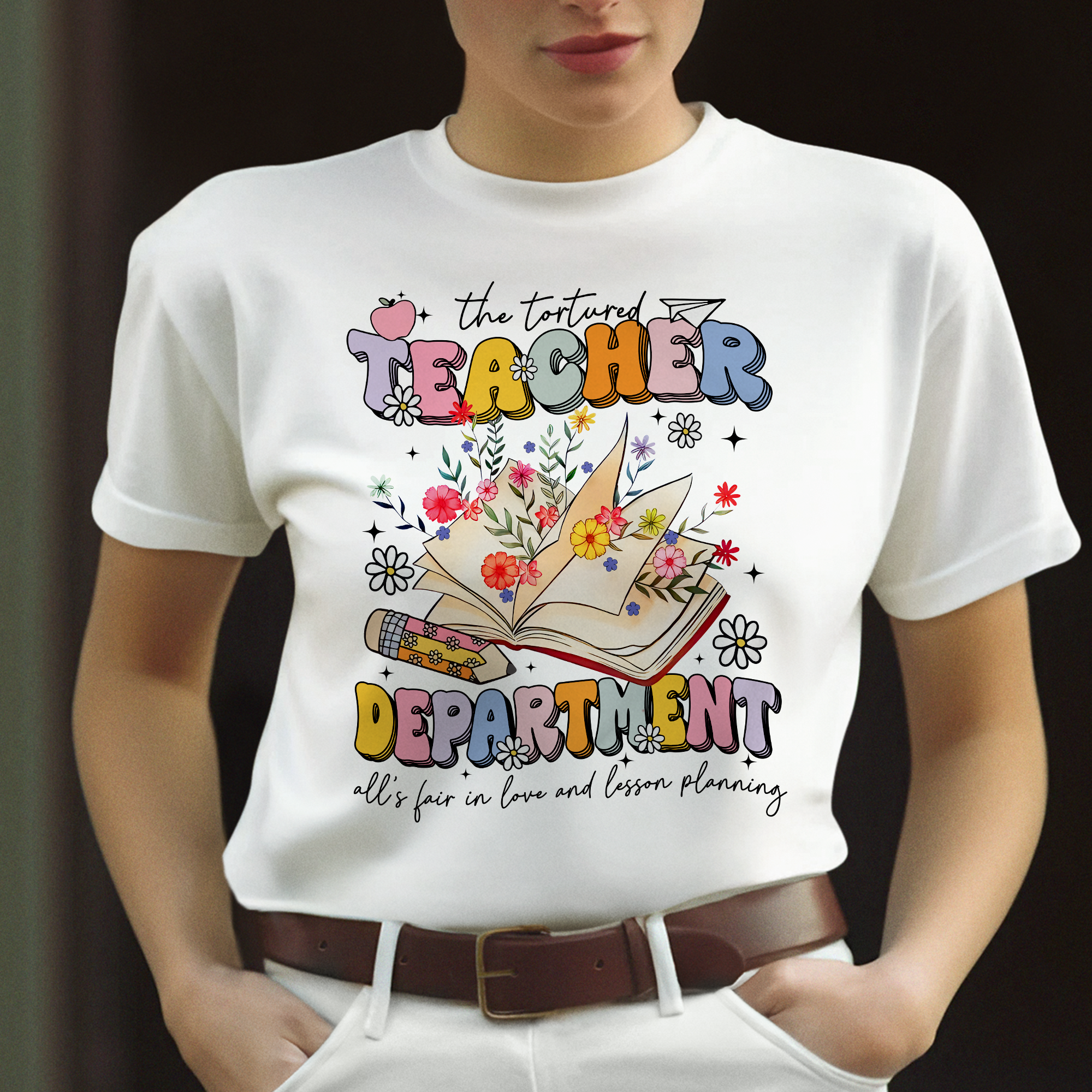 The Tortured Teacher Department - Whimsical Floral Graphic Tee