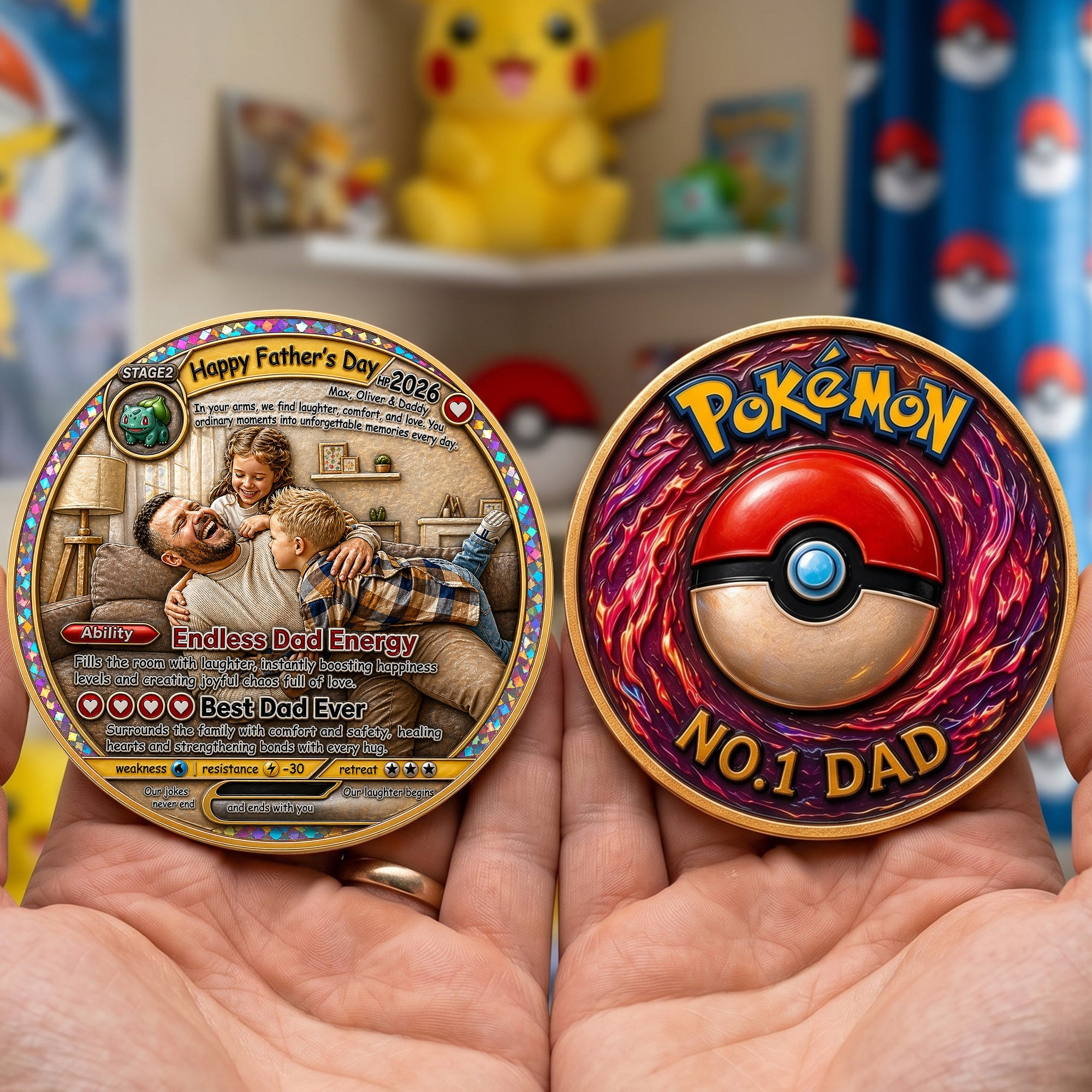 "Endless Dad Energy – The Best Gift for Every Dad!" - Custom Metal Coin for Father's Day Coin PopCulturePrints