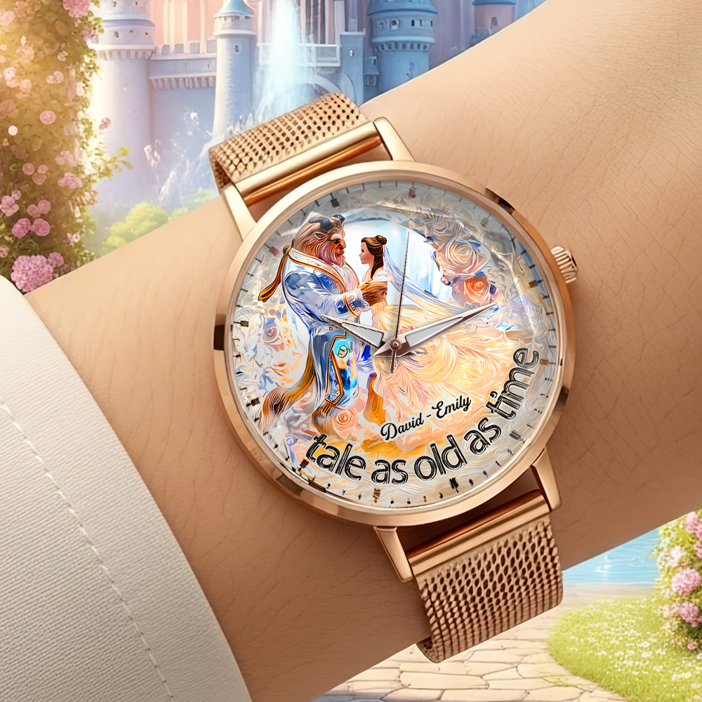 Couple Mesh Strap Quartz Watch - Personalized Gifts For Couples Quartz Watch PopCulturePrints