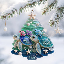 Load image into Gallery viewer, Cherish Family Moments with Our Turtle Family Christmas Ornament - Personalized Gift for Families
