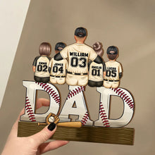 Load image into Gallery viewer, “We Hit A Homerun Scoring You As Our Dad” - Personalized Custom Shaped 2-Layered Wooden Plaque - Gift for Dad, Grandpa &amp; Baseball Lovers Wooden Plaque PopCulturePrints
