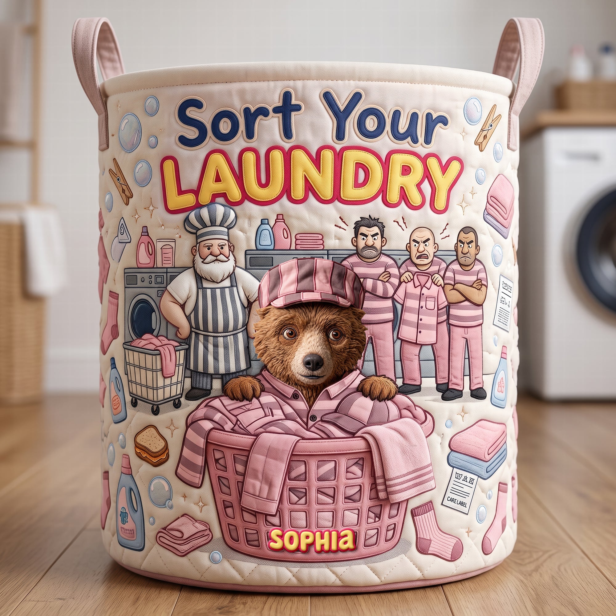 Fun Color Bleeding Quilted Laundry Basket, Personalized Gifts 02qhqn110726 Laundry Basket PopCulturePrints