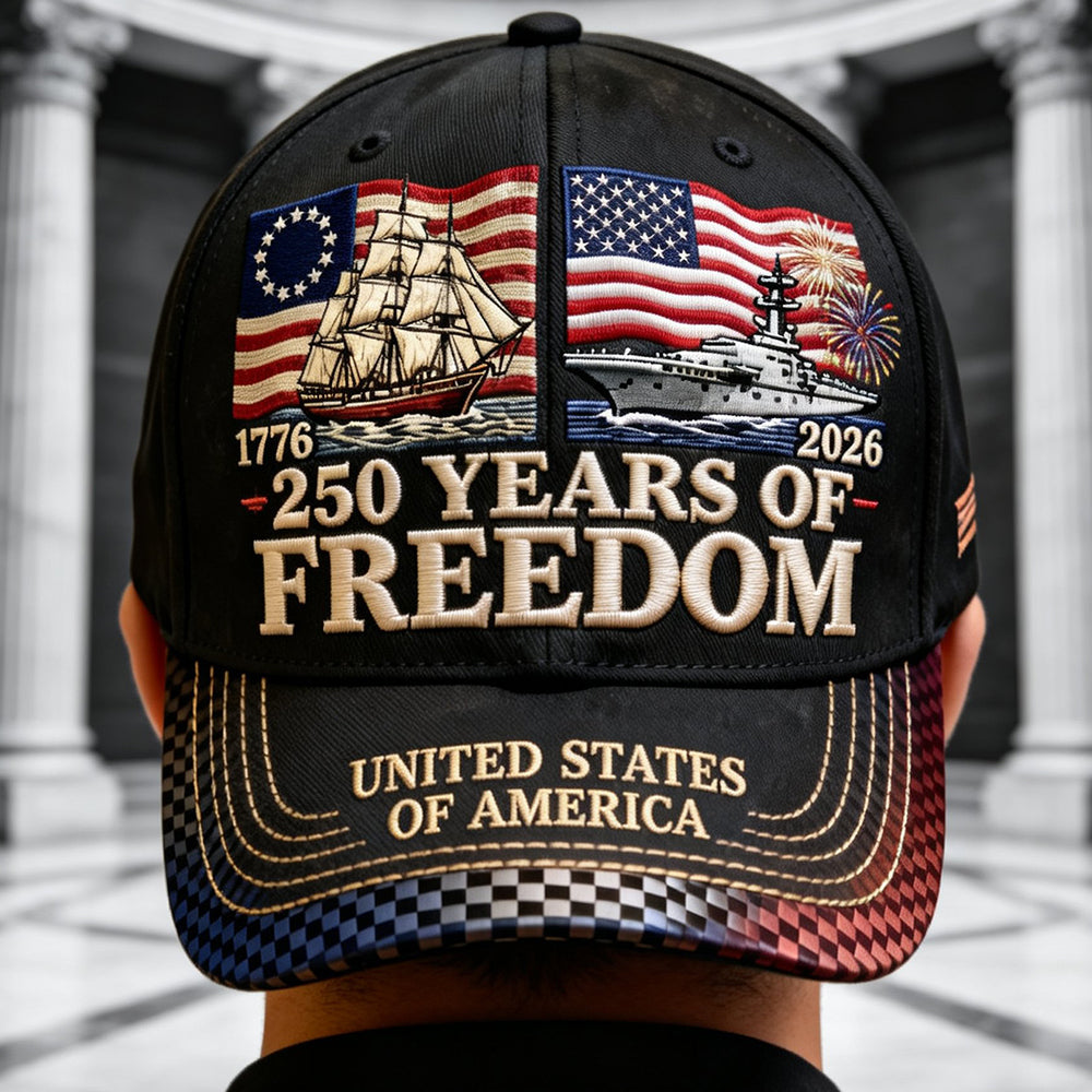 "Celebrate 250 Years of Freedom!" - Personalized Classic Cap - Perfect Gift for Patriotic Americans Caps PopCulturePrints