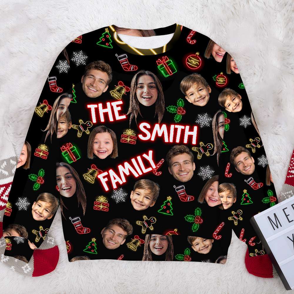 Personalized Family Christmas Photo Hoodie