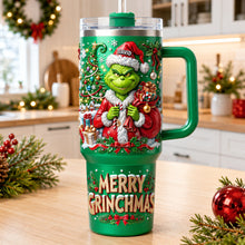 Load image into Gallery viewer, "Spread Holiday Cheer with the Grinch!" - Unique Santa 40oz Tumbler With Handle - Personalized Gift for Everyone

