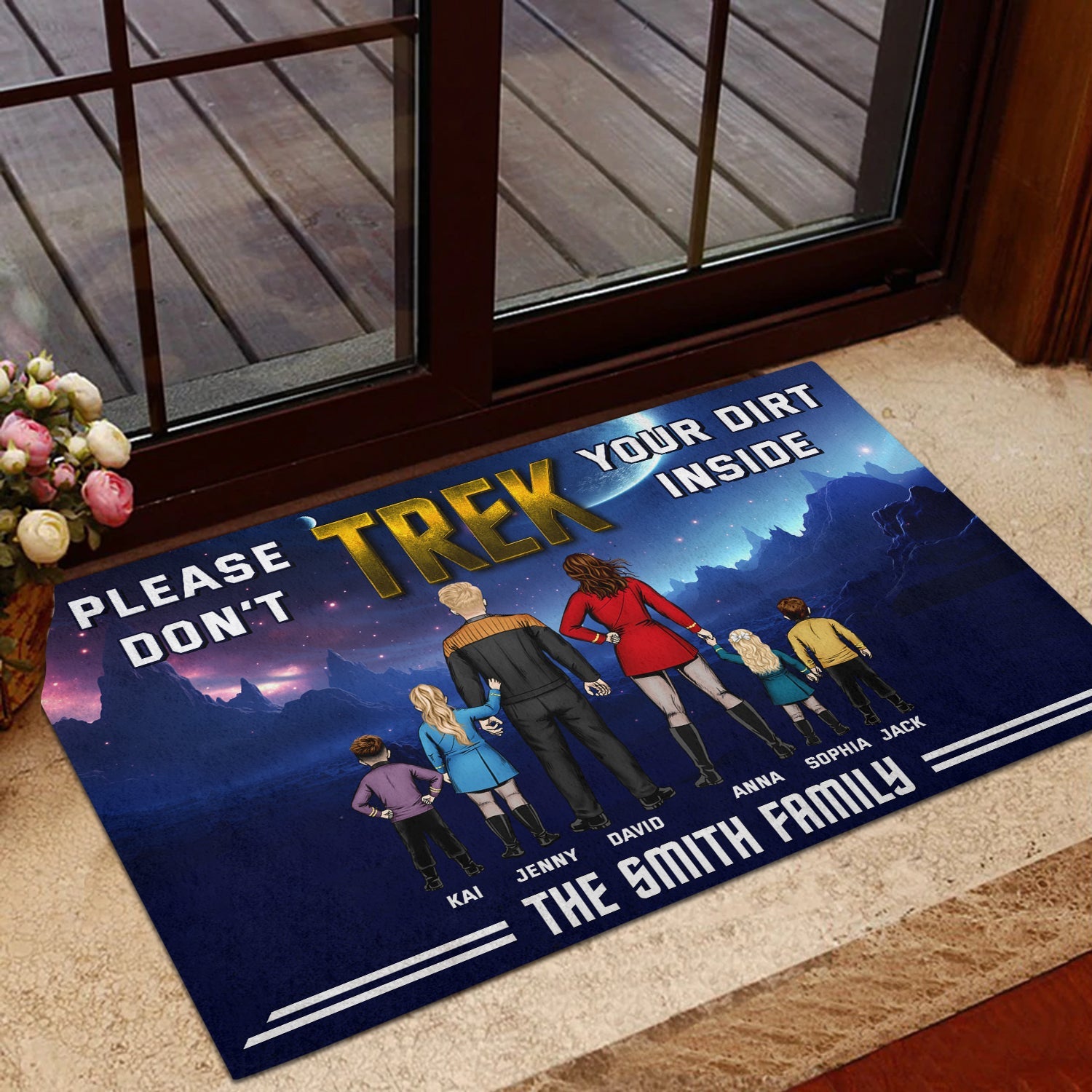 Personalized 'Trek' Sci-Fi Family Door Mat - Custom Gift Doormat PopCulturePrints