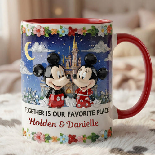 Together is Our Favorite Place - Lovely Couple Accent Mug - Personalized Gift for Couples Coffee Mug PopCulturePrints