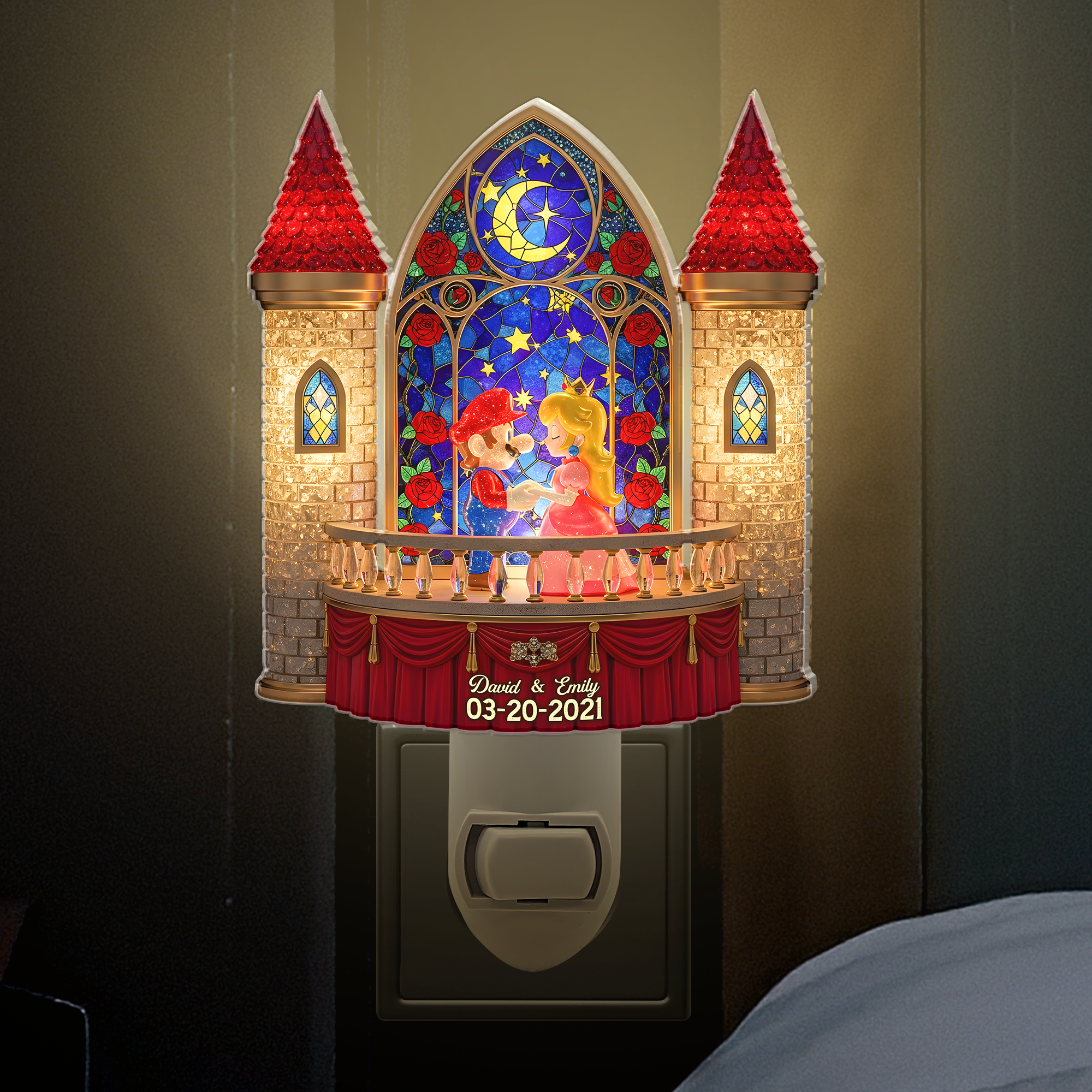 Love Illuminated: Personalized Couple Acrylic Night Light - Unique Gift for Couples & Romantic Occasions Night Lights PopCulturePrints