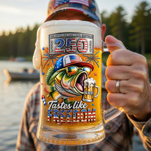 Load image into Gallery viewer, "Tastes like Freedom" - Badass Fish Freedom Party Beer Glass - Personalized Gift for Fishing Lovers Beer Glasses PopCulturePrints
