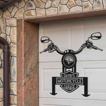Load image into Gallery viewer, Personalized Motorcycle Garage Metal Wall Art Metal Signs PopCulturePrints
